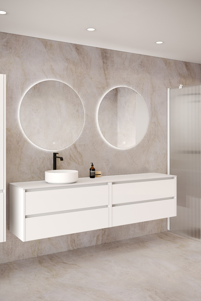 Double cabinet with round countertop basin Classic K04