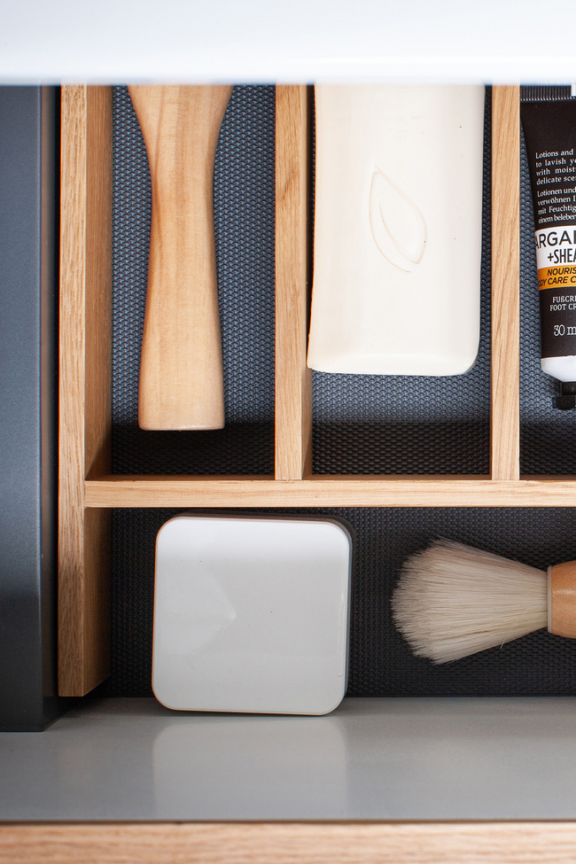 Wooden dividers to top drawer