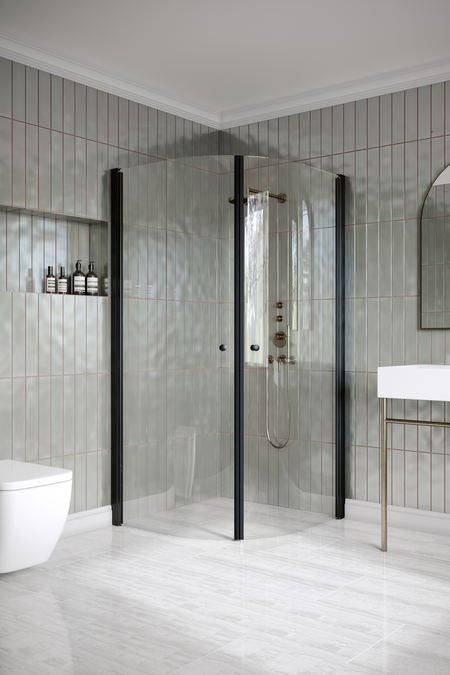 Curved shower enclosure with hinged doors Classic 155 (122x122)