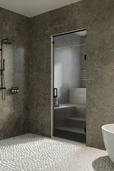 Bastu glasdörr med övre fönster Vetro S62