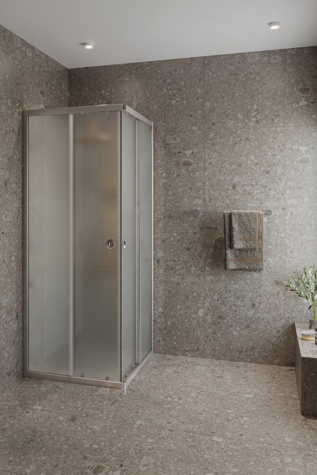 Shower enclosure with fixed walls and sliding doors Glisse 431