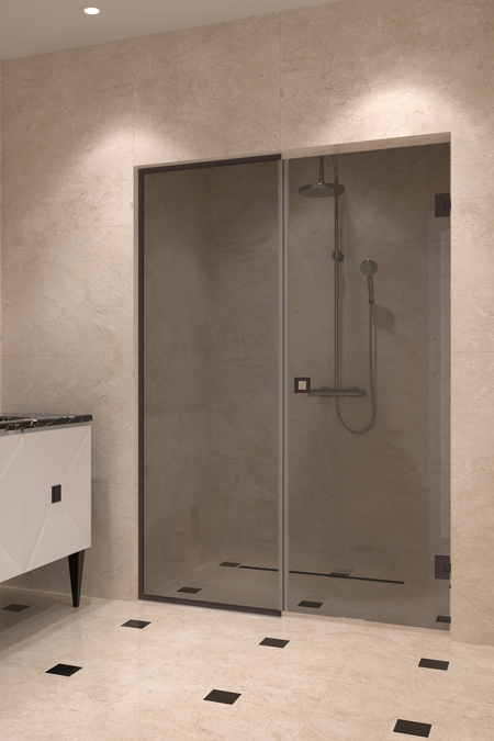 Nisch med fast vägg och vändbar dörr Vetro 549