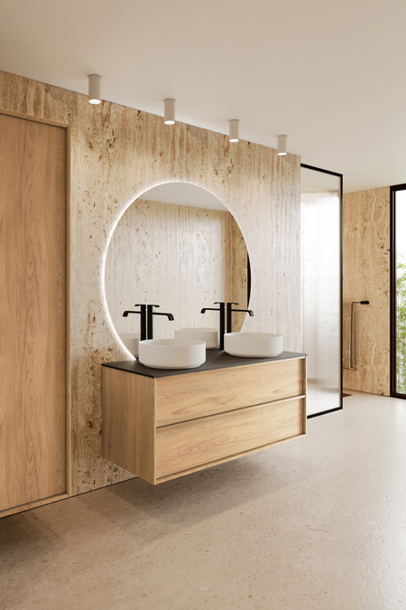 Allaskaluste kahdella pyöreällä malja-altaalla Casa H10