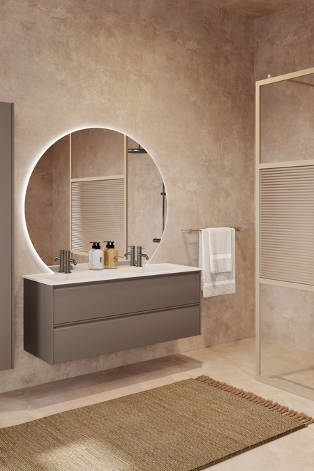 Cabinet with Corian twin basin Luna L05