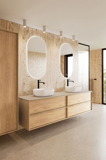 Tupla-allaskaluste kahdella ovaalilla malja-altaalla Casa H15