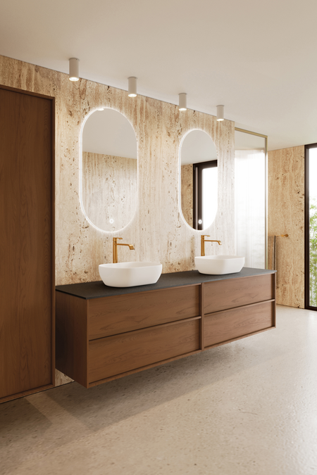 Tupla-allaskaluste kahdella ovaalilla malja-altaalla Casa H15