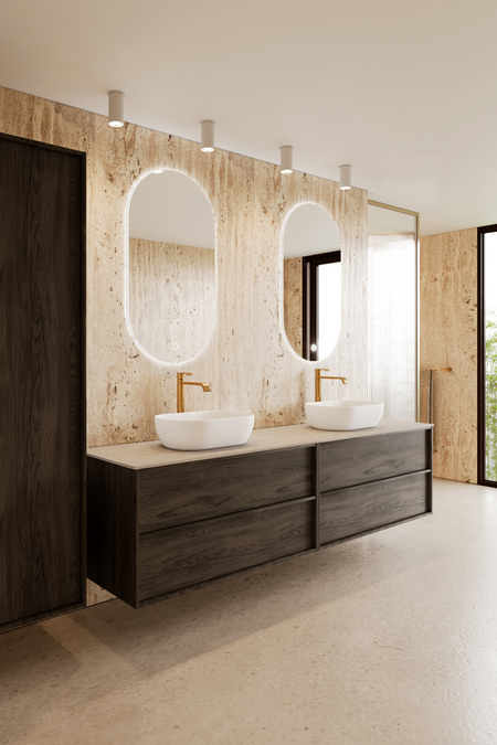 Tupla-allaskaluste kahdella ovaalilla malja-altaalla Casa H15