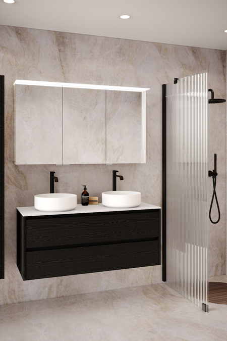 Cabinet with two round countertop basins Classic K05