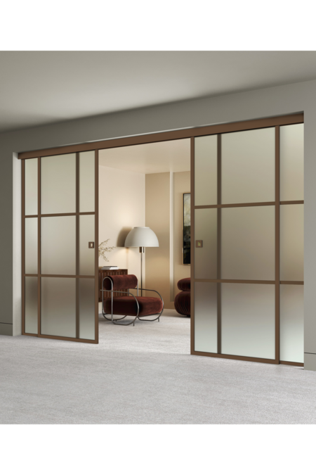 Double sliding doors with soft closing mechanism and 2 fixed walls Inne C4T Tokyo